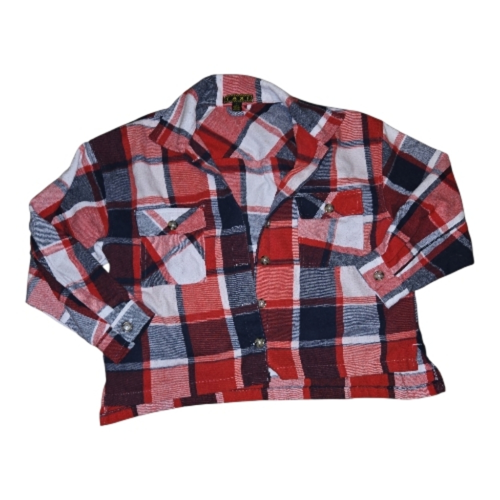 Taxi Plaid Flannel Button Up Shirt Size 1X